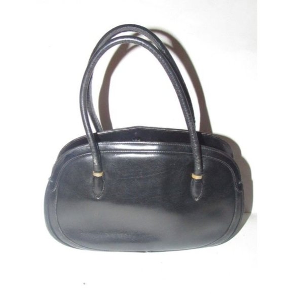 Gucci Vintage Buttery Soft Black Leather Satchel Top Handle - Picture 5 of 12